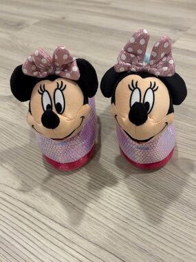 Disney Minnie Mouse Pink and Purple Sequin Kids Slippers